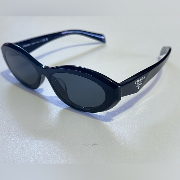 Prada Dark Blue Oval Sunglasses - Picture 1 of 7
